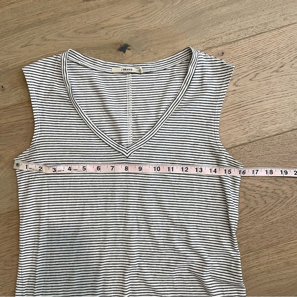 J Brand White Navy Striped V-Neck Tank Top - Picture 8 of 8